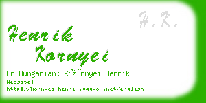 henrik kornyei business card